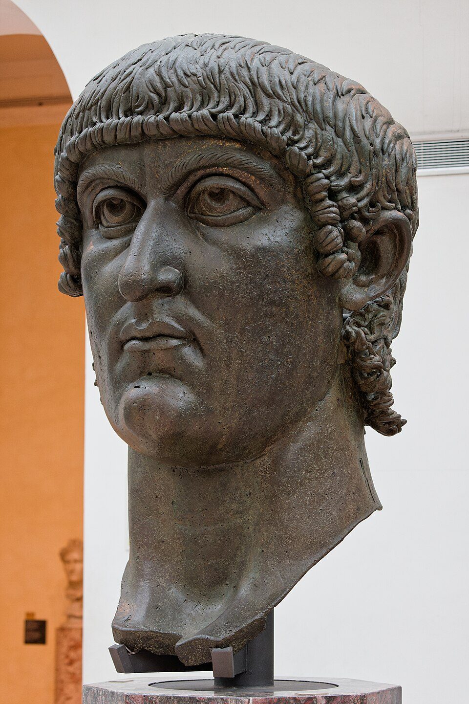 Colossal marble head of the emperor Constantine