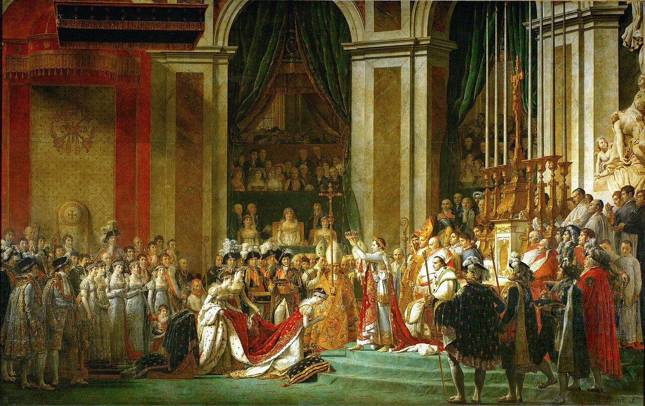 David's painting of Napoleon crowning himself at Notre-Dame, 2 December 1804