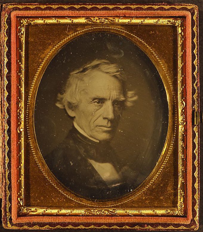 Daguerreotype portrait of Samuel Morse near the time of his 1844 telegraph line