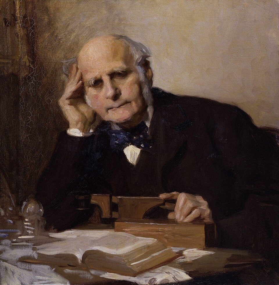 Painted portrait of Francis Galton, made in his lifetime