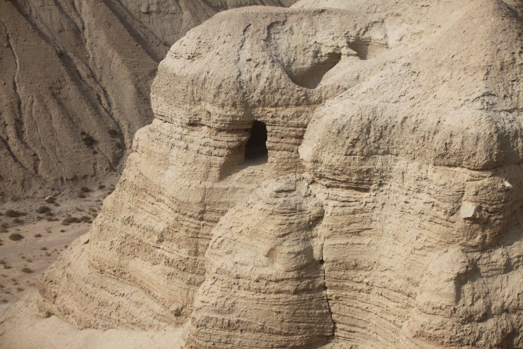 Cave 1 at Qumran, where the first Dead Sea Scrolls were found