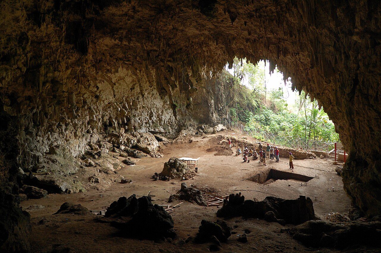 The mouth of a large limestone cave on Flores island