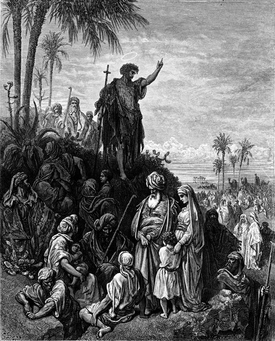 Doré engraving of John the Baptist preaching in the wilderness