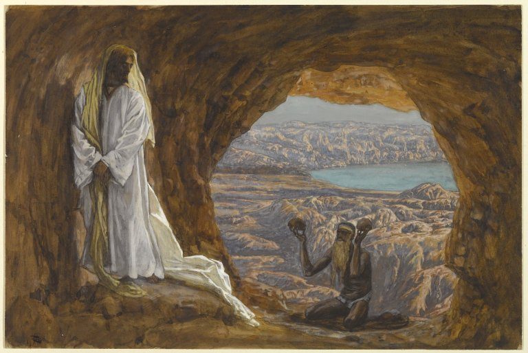 Tissot painting of Jesus tempted in the wilderness
